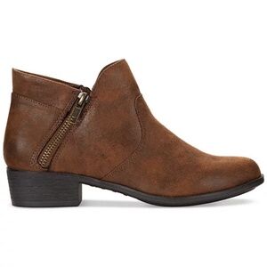 Sun + Stone Adelinee Double Zip Ankle Boot Size 6 Chocolate Brown , NEW